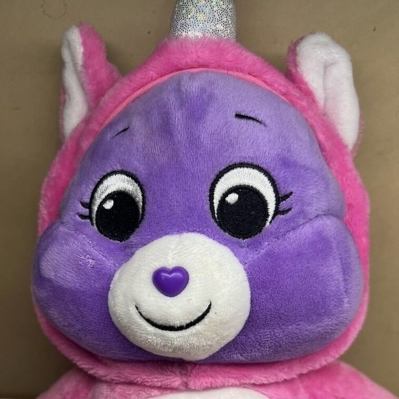 Care Bears 12” Share Bear Unicorn 2021 Hoodie Friends Collector Purple Plush - Picture 11 of 11